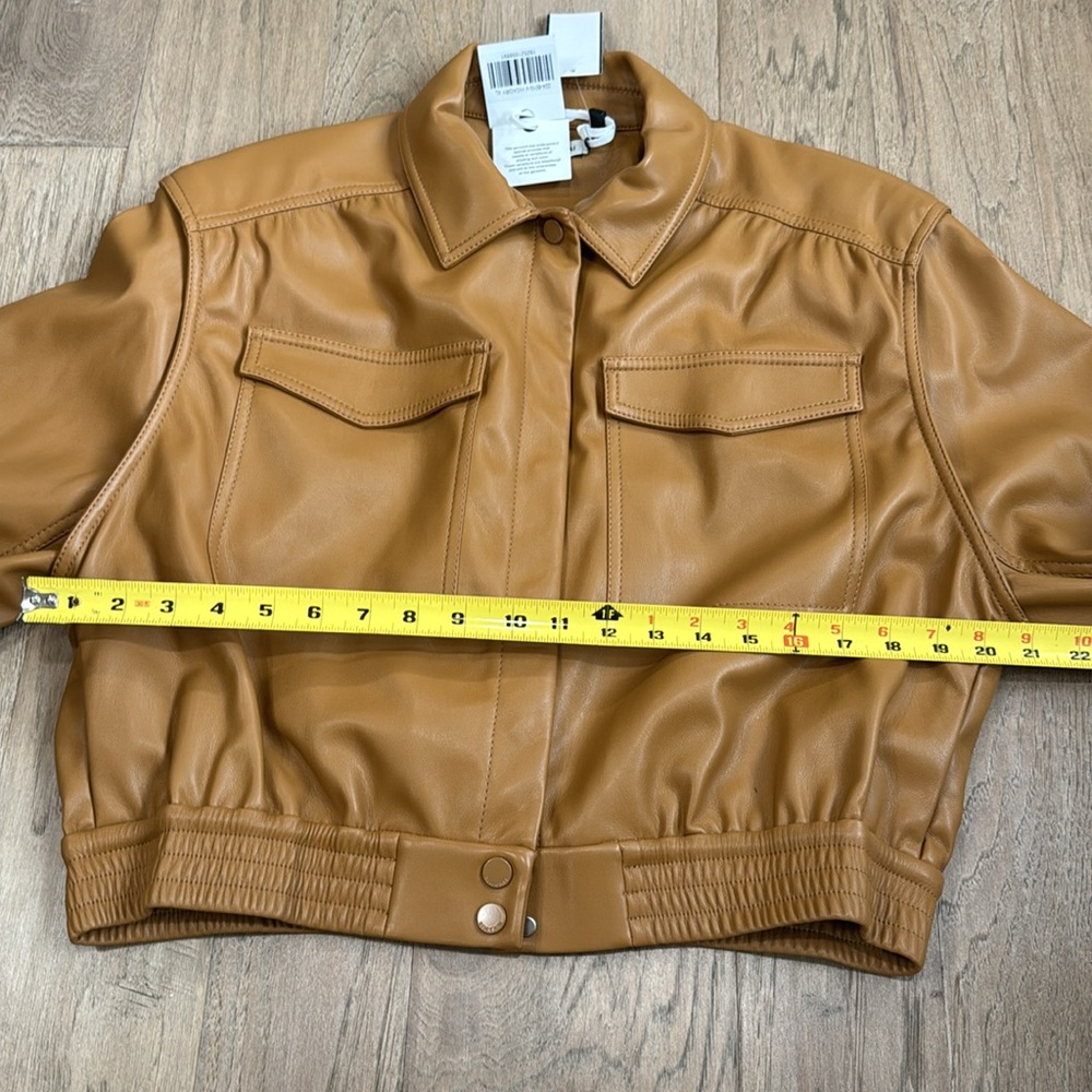 NWT SIMKHAI Marbella Cropped Faux Leather Utility Jacket Size XL - Picture 6 of 10